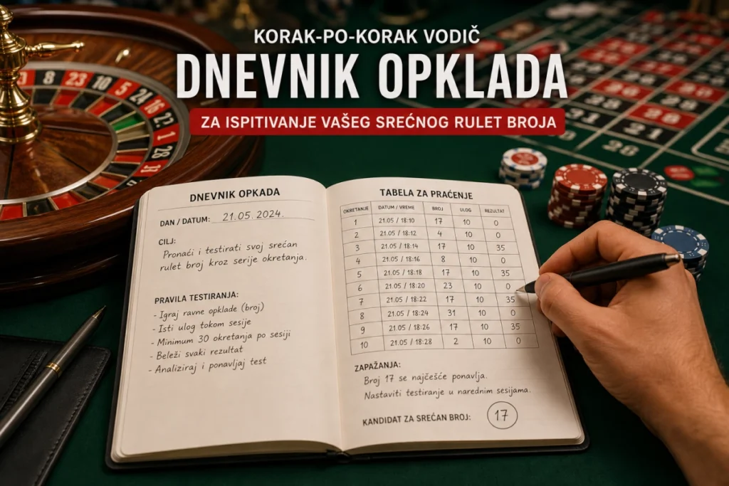 Korak‑po‑korak vodič i šablon dnevnika opklada za ispitivanje vašeg srećnog rulet broja